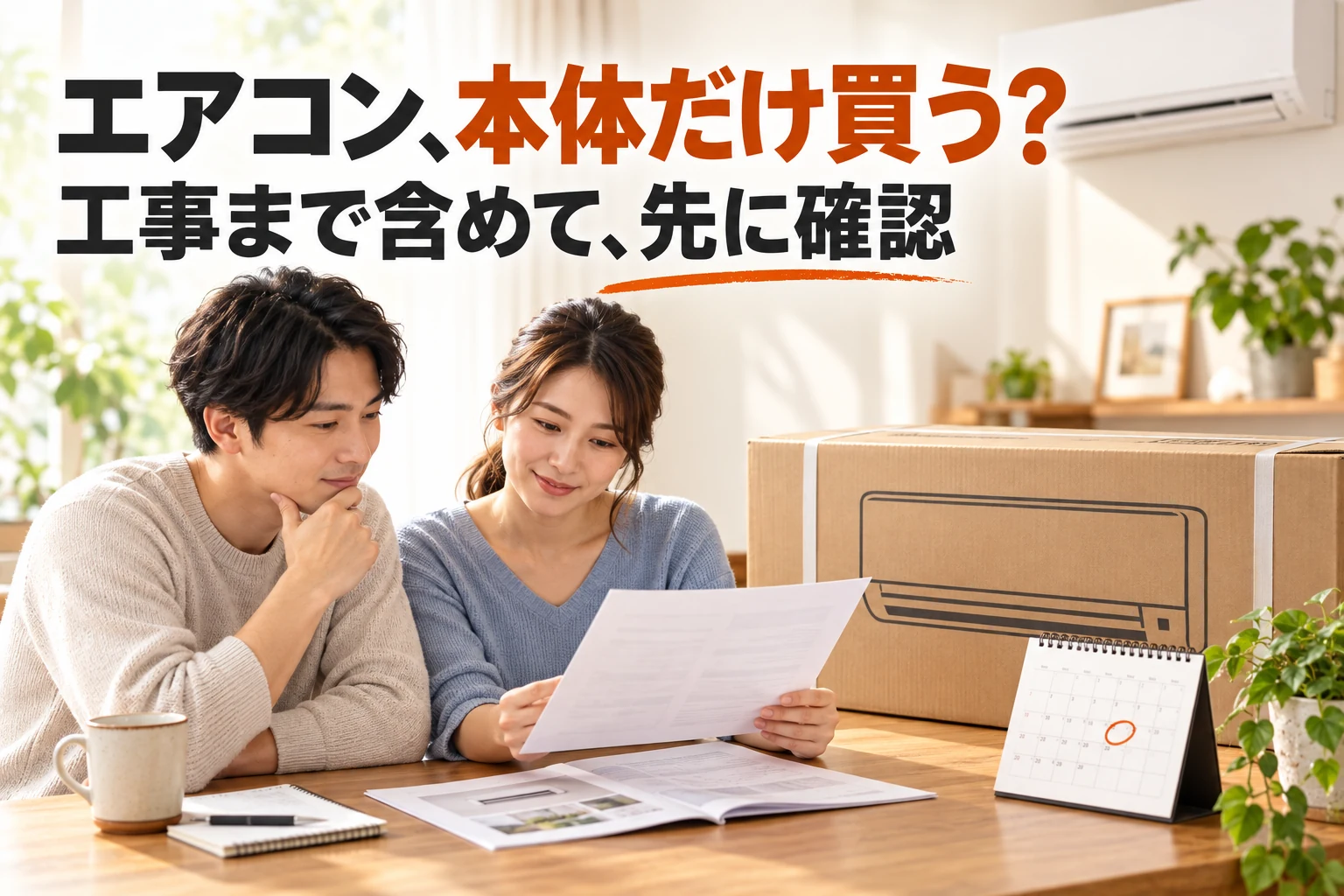 本体購入前に工事と総額を確認するイメージ