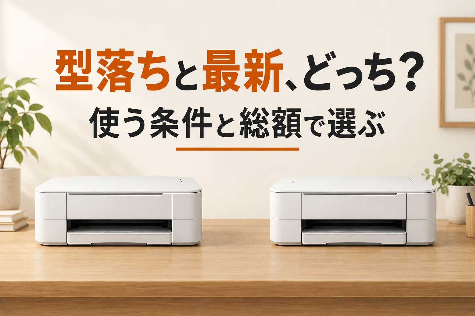 型落ちと最新を、必要な条件と使う間の総額で比較する。