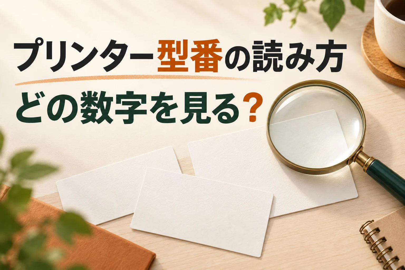 プリンターの型番で、新旧を見分ける数字の位置を確認する。
